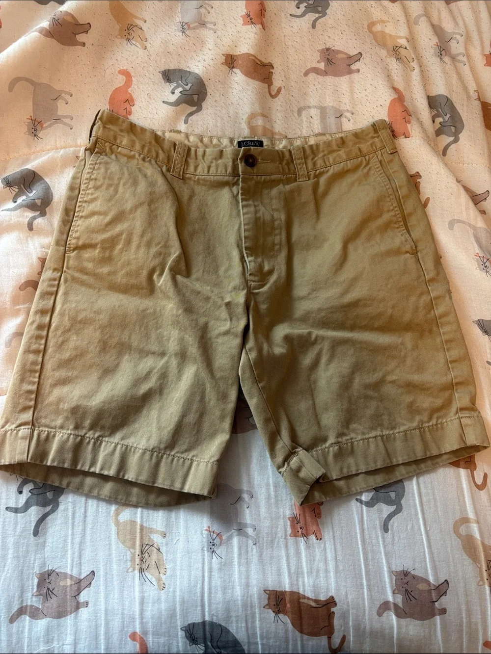 men’s tan j crew shorts